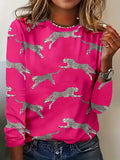 Leopard Hot Pink Long Sleeve Shirt
