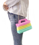 Fidget Pop Pastel Purse with Gold Chain Strap