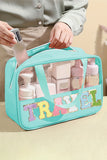 TRAVEL Chenille Letter Clear Bag