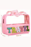 TRAVEL Chenille Letter Clear Bag