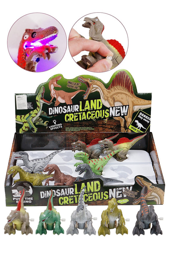 Dinosaur LED Light-Up Windup Walking Clockwork Toy