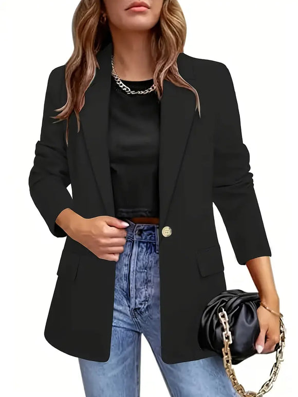 Button Front Pocket Blazer