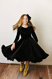 Kids Velvet Ruffle Fancy Dress