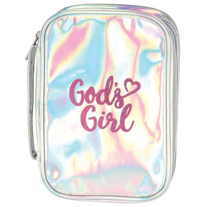 White Dove -GOD'S GIRL BIBLE COVER SHINY SILVER LARGE