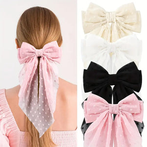 Dot Textured Hair Bow