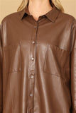 Long Sleeve Leather Top