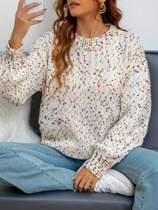 Vibrant Colored Dot Crewneck Sweater