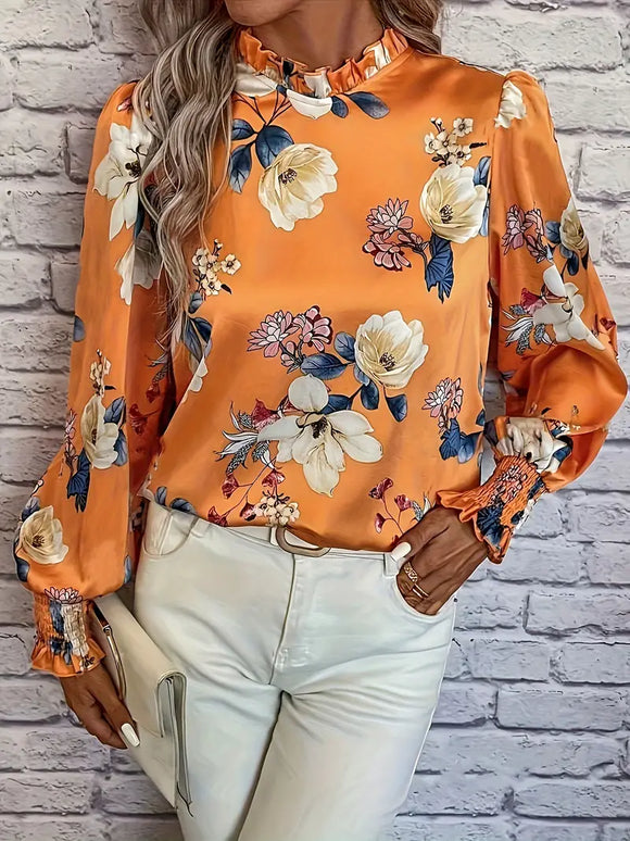 Orange Floral Top