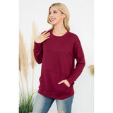 Long Sleeve French Terry Kangaroo Pocket Top