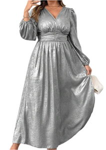 Metallic Maxi Dress (Plus)