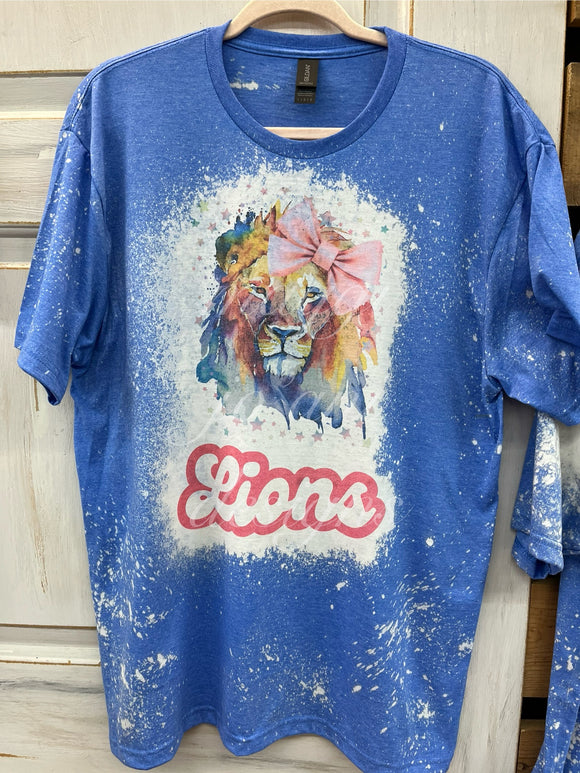 Lions Bow Bleached Shirts (PRINT ON DEMAND)