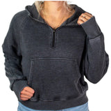 Girlie Girl Half Zip Wash Hoodie