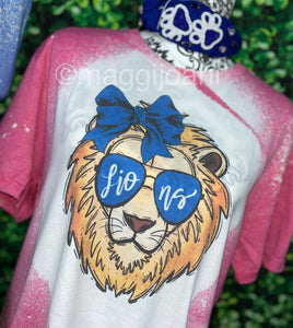 Lion Shade Bow Bleached Shirts (PRINT ON DEMAND)