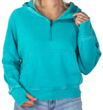 Girlie Girl Half Zip Wash Hoodie