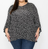 V-neck Asymmetrical Sleeve Top