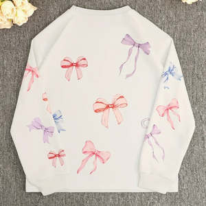 Colorful Bow Print Long Sleeve Shirt