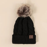 Fur Pom Pom Beanies