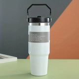 Stainless Steel Tumbler With Straw And Handle 30 oz