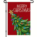 Christmas Garden Flags Burlap