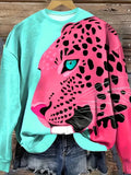 Hot Pink Turquoise Cheetah Sweater