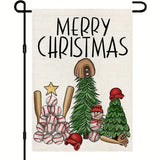 Christmas Garden Flags Burlap