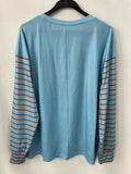 Stripe Print Crew Neck T-Shirt