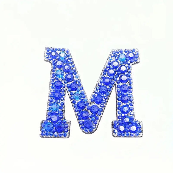 Rhinestone Iron On Letters Royal Blue