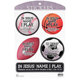 Sticker Sports In Jesus Name I Play