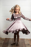 Kids Velvet Ruffle Fancy Dress