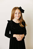 Kids Velvet Ruffle Fancy Dress