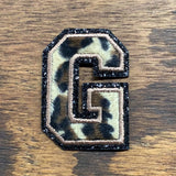 Leopard Print, 3.15 Inch Varsity Letter Patches Iron on Appliques