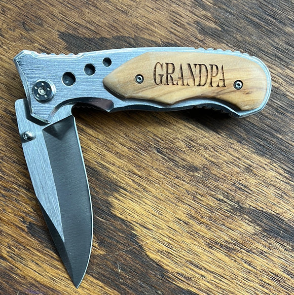 GC Engraved Wooden Handle Blades