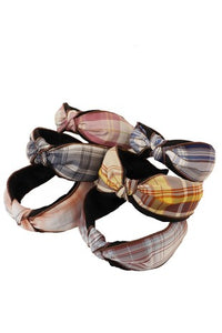 Plaid Knot Bow Headband