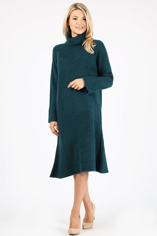 ONE SIZE Wool Turtleneck Sweater Dress