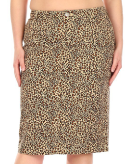 Leopard Pencil Skirt (Plus)