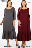 Ruffle Hem Long Dress (Plus)