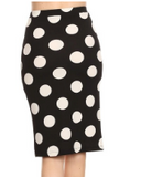 Polka Large Dot Pencil Skirt