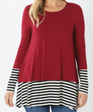 Striped Color Block Top (plus)