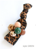 Leopard Pom Pom Hair Elastic Tie