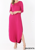 Maxi Dress Side Slits with Pockets