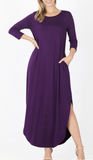 Maxi Dress Side Slits with Pockets