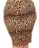 Leopard Pencil Skirt (Plus)