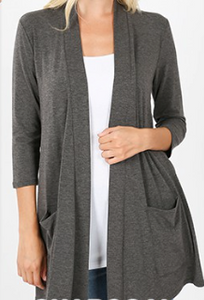 Cardigan with Slouchy Pocket (Plus)