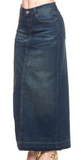 Stretch Denim Basic Long Skirt