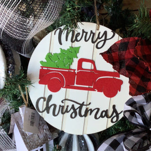 Merry Christmas Truck Ornament