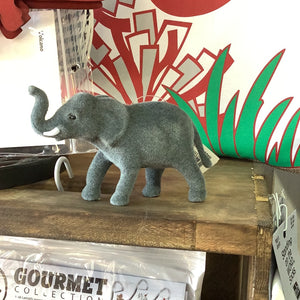 Flocked/Elephant Ornament