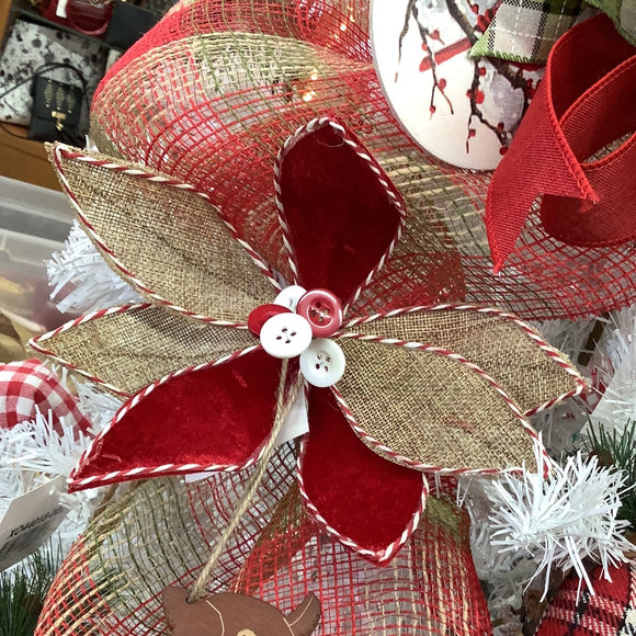 Poinsettia Red/Burlap