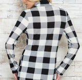 Plaid Long sleeve fitted Turtleneck