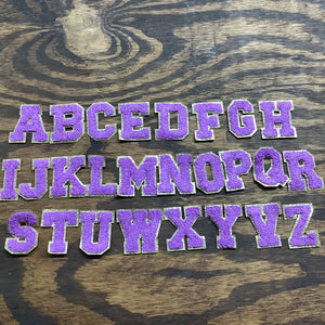 Varsity Alphabet Self Adhesive/Iron On Letters (purple)