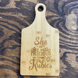 Wooden Cutting Board with Handle 7 x 13.5